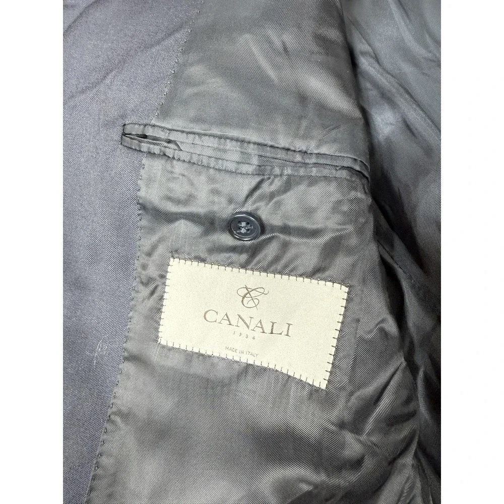 Canali Blazer Mens 42R Blue Wool Classic Fit Two Button Suit Jacket‎ Made Italy